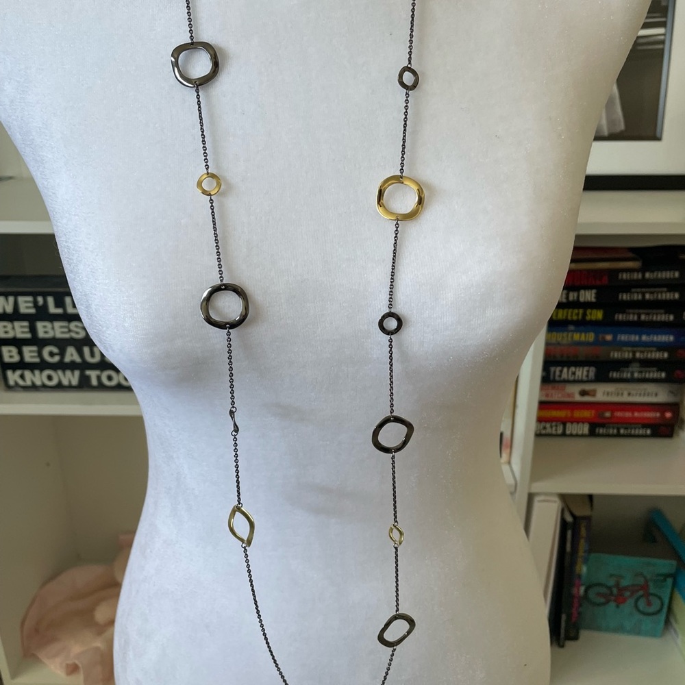 Ippolita Two-Tone Long Link Necklace in Gold and Gunmetal